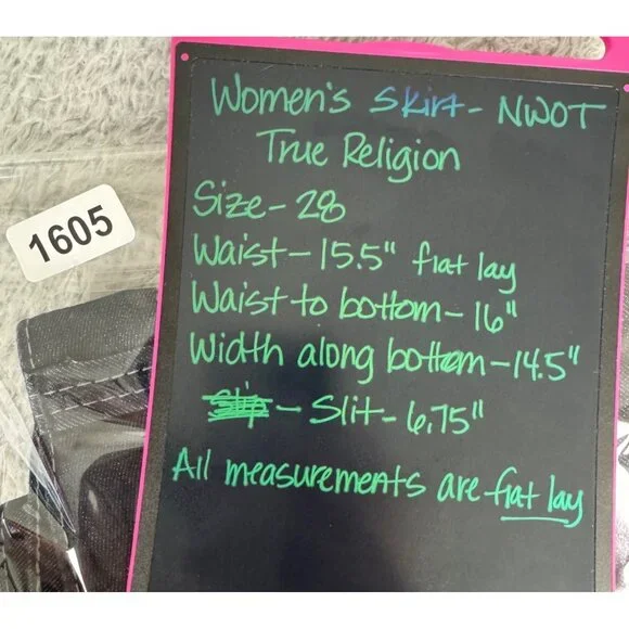 True Religion Womens Denim Mini Skirt w/Side Slit Size 28 Y2K Classic NWOT - Picture 11 of 12